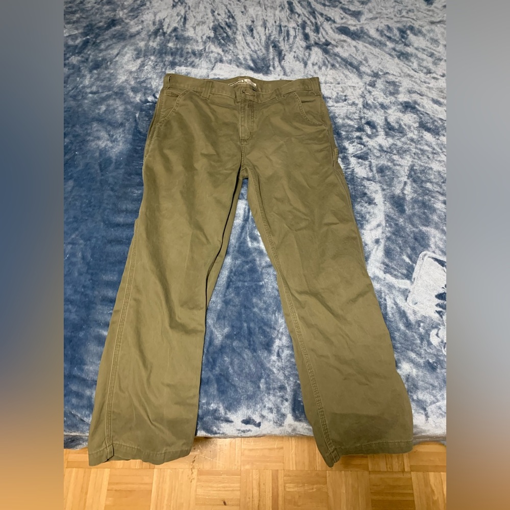 Carhartt Twill Army Green Relaxed Fit 34x30 Pants